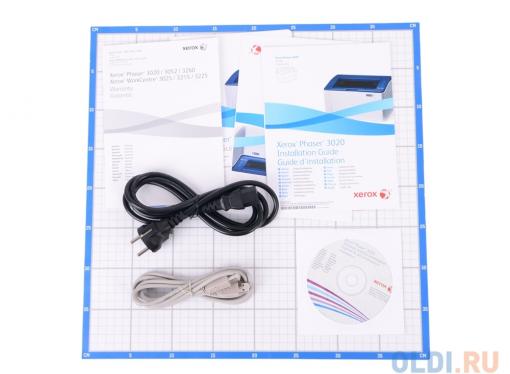 Принтер Xerox Phaser 3020 (A4, лазерный, 20 стр/мин, до 15K стр/мес, 128MB, GDI)